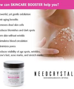 NeedCrystals Microdermabrasion Crystals 8 oz. / 227g. DIY Face Scrub. Natural Facial Exfoliator for Dull or Dry Skin Improves Scars, Blackheads, Pore Size, Wrinkles, Blemishes & Skin Texture 8 Ounce (Pack of 1) 8 oz Microdermabrasion Crystals 33 61tAqe61WBL 1