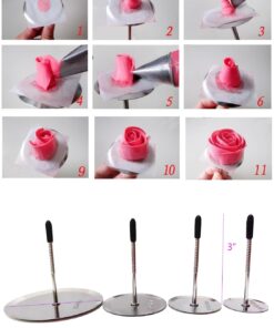 gobaker Cake Flower Nail and Flower Lifters 6pcs Set, Stainless Steel Cake Cupcake Decor Tools for Icing Flowers Making 9 61tCpzBgrL