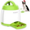 PETGEEK Treat Dispenser Dog Toys, Automatic Pet Feeder with Dual Power Supply and Remote Control, Dog Puzzle Toys and Interactive Dog Toys in One for Indoor or Outdoor Play(Green) green2