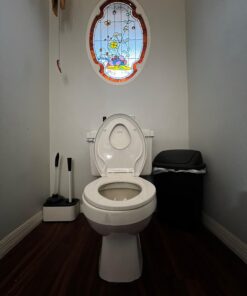 WSSROGY Elongated Toilet Seat with Built in Potty Training Seat, Magnetic Kids Seat and Cover, Slow Close, Fits both Adult and Child, Plastic, White 28 61tESjO9jQL