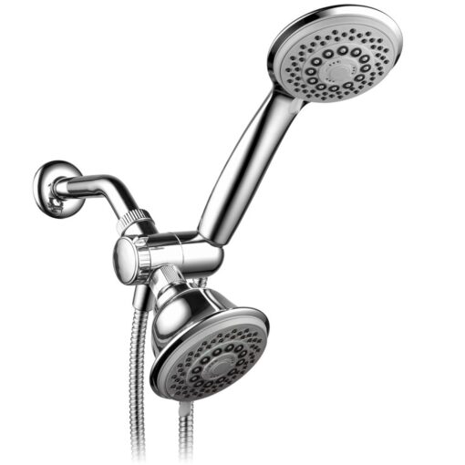 AquaStorm by HotelSpa 30-Setting SpiralFlo 3-Way HIGH PRESSURE Luxury Shower Head/Handheld Showerhead Combo with Water Saving Economy Mode/Chrome Chrome & Gray