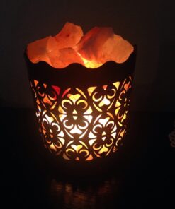 CRYSTAL DECOR Himalayan Pink Salt Lamp Basket & Dimmer Cord Bulb Flanigan1 37 61tHwrVzhwL