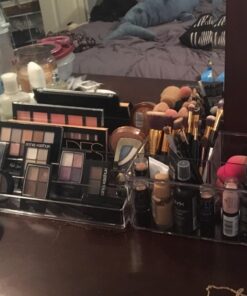 STORi 5-Compartment Clear Plastic Organizer | Rectangular Divided Makeup and Vanity Storage Bin and Office Desk Caddy | Scalloped Wall Design | Made in USA 65 61tJiNjrc0L