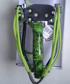 NOBONDO Strong Folding Slingshot - Powerful Adjustable Slingshot Rocket with Wrist Brace Hunting Survival Catapult with 2 Rubber Bands and 100 Ammo Balls Camouflage Green 22 61tJjEqTBcL