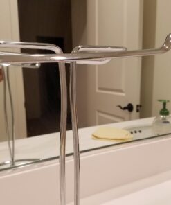 iDesign Metal Hand Towel Rack, The Axis Collection – Holds 2 Hand Towels, 7.75” x 6.25” x 13.5”, Chrome 50 61tL5fkI5BL