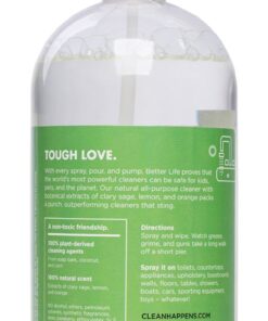 BETTER LIFE All Purpose Cleaner - Multipurpose Home and Kitchen Cleaning Spray for Glass, Countertops, Appliances, Upholstery & More - Multi-surface Spray Cleaner - 32oz Clary Sage & Citrus 32 Fl Oz (Pack of 1) 8 61tLMEmQaHL