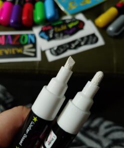 Vaci 10 Multicolored Liquid Chalk Markers | Erasable, Non-Toxic, Water-Based Pens | 6 mm Reversible Tips - Bullet & Chisel | On Chalkboards, Windows, Glass, Mirrors, Blackboards & More | Kids & Adults 10 Markers Set + Drawing Stencils 29 61tMnya SOL 1