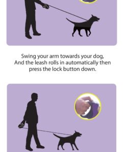 Hertzko Heavy Duty Retractable Dog Leash - Purple and Black, 16 Foot, Supports up to 110lbs - Ideal Retractable Dog Leashes for Small, Medium & Large Dogs, Heavy Duty Purple Dog Leash with Thick Rope for up to 110 LBS 24 61tQ8sAPWIL