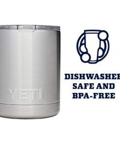 YETI Rambler 10 oz Lowball, Vacuum Insulated, Stainless Steel with Standard Lid 16 61tRDBVv L