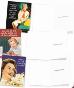 The Best Card Company - 10 Funny Birthday Cards Assorted (4 x 5.12 Inch) - Adult Retro Assortment, Boxed Greeting Cards with Envelopes - Ageless Wisdom M6620BDG 10 61tSfquvNL
