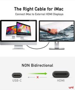 uni USB C to HDMI Cable for Home Office 3ft 4K@60Hz, USB Type-C to HDMI Braided Cable (Thunderbolt 3/4 Compatible) with MacBook Pro/Air 2023, iPhone 15 Pro/Max, Samsung S23, Chromebook and More Grey 1 20 61tUvPRHdBL