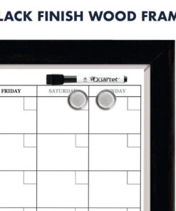 Quartet Whiteboard Calendar & Corkboard, Magnetic, White Board & Cork Bulletin Board Combo, 17" x 23", Wood Finish Frame (22476) 1 Board 34 61tViVpePNL