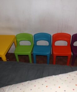 Humble Crew Kids Plastic 4 Set, Yellow Table/Vibrant Chairs 47 61tVmUk0O6L