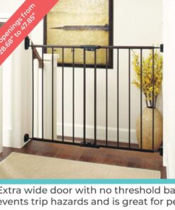 Toddleroo by North States 47.85" Wide Easy Swing & Lock Baby Gate - Series 1: Ideal for Wider Areas and stairways. Hardware Mount. Fits Openings 28.68" - 47.85" Wide (31" Tall, Matte Bronze) 31 61tWkO4eNfL