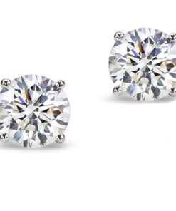 Solid Silver Cubic Zirconia cubic zirconia Round Cz Stud Earrings Choose from 10 CZ Weights 1.0 carats 9 61tZp8BokL