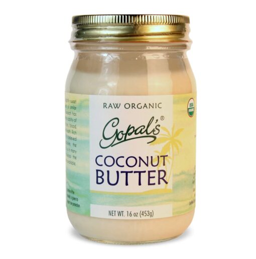 Gopal’s Raw Organic Coconut Butter, USDA Certified and non-GMO, 16 Ounce Glass Jar