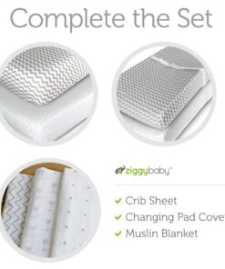 Ziggy Baby Muslin Baby Swaddle Blankets - 3 Pack - Gender Neutral for Boys and Girls - Chevron, Arrow, Cross, Grey/White (47x47) Grey-white 32 61tePMOqhQL