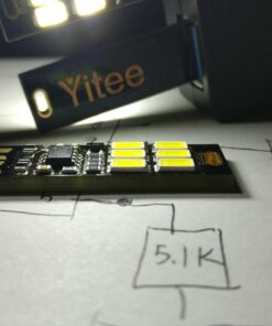 Yitee 5pcs LED Circuit Boards USB Light Keychain Super Bright 6 LEDs Mini USB Light Lamp with Smart Touch Electrodeless Dimming Switch for Laptop Keyboard Light(Pure White), Qty:5 6-LED Touch Dimmer Switch(5pcs) 56 61tfeRTJCCL