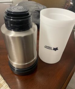 Tommee Tippee Portable Travel Baby Bottle and Food Warmer, Ideal for Travel, Thermal Insulation, Stainless Steel Flask with Leak-Proof Lid, BPA Free 34 61tjmK93BaL