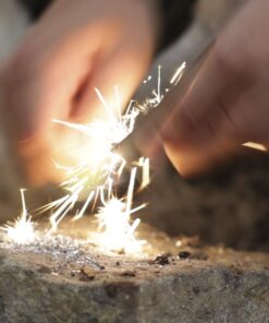 SE Waterproof Magnesium Firestarter Kit - Compact 2-in-1 Fire Starter with Flint, Serrated Striker, and Detachable Chain for Camping, Hiking, Survival, and Emergency Preparedness FS374 3" x 1" 22 61tkGAfrMrL