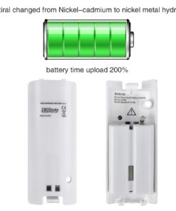 Kulannder Wii Remote Battery Charger(Free USB Wall Charger+Lengthened Cord) Dual Charging Station Dock with Two Rechargeable Capacity Increased Batteries for Wii/Wii U Game Remote Controller (White) 27 61tmHwa1WRL