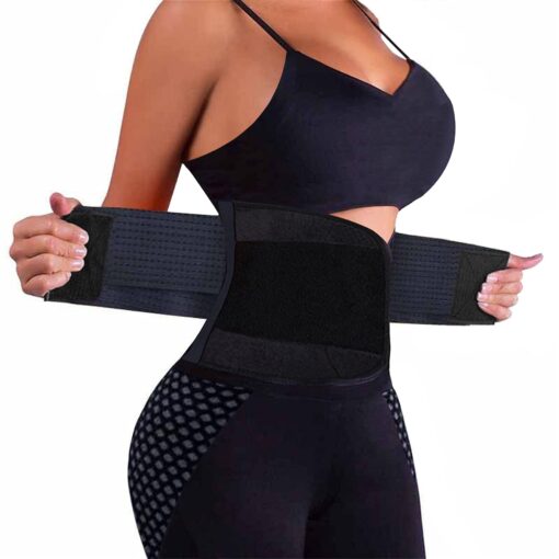 VENUZOR Waist Trainer Belt for Women - Waist Cincher Trimmer - Slimming Body Shaper Belt - Sport Girdle Belt (UP Graded) Black Small