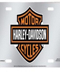 Harley-Davidson 1901 Acrylic Mirror Tag Orange Bar & Shield