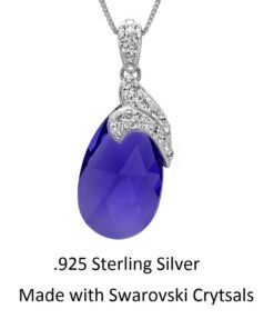 Sterling Silver Purple Briolette Crystal Tear Drop Pendant-Necklace with SWAROVSKI CRYSTALS 8 61tpVx7ISL