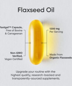 Sports Research Vegan Flaxseed Oil (1200mg) Herbal Supplement with Plant-Based ALA Omega 3 - Vegan Certified & Non-GMO Verified - Gluten, Soy & Carrageenan Free (180 Veggie Softgels) 20 61tq1uqGfzL
