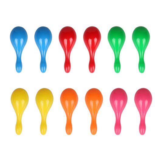Maracas for Kids - Mexican Maraca Neon Colorful Maracas Bulk for Fiesta Party Favors Baby Noisemaker - 6" Maracas Toys for Cinco de Mayo Partys, Birthday, Fiesta Decorations, 6 Colors, 12 Pack 6inch