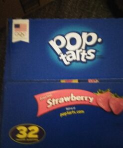 Kellogg's Pop-Tarts Frosted Strawberry Toaster Pastries, Fun Breakfast for Kids, Family Pack, (32 Toaster Pastries), 54.1 oz 1.68 Pound (Pack of 2) 32 61trpSHRz7L