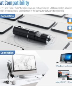 Alternative view of Wireless Digital Microscope, Skybasic 50X-1000X Magnification WiFi Portable Handheld Microscopes with Adjustable Stand HD USB Microscope Camera Compatible with iPhone Android iPad Windows Mac Computer Black