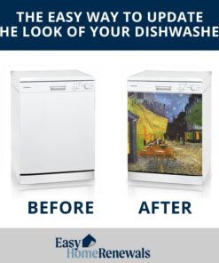 Decorative Dishwasher Cover, Dishwasher Magnet Cover, Magnetic Vinyl Decal, Reusable Panel Decal, 23.5” x 26” | 3 Chefs 12 61tsWZJWN7L