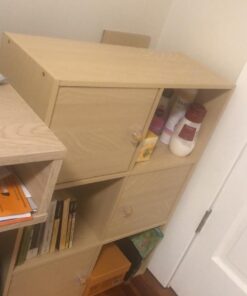 Furinno Pasir 3 Tier Shelf with 3 Door/Round Handle, Steam Beech 23.6(W)x9.4(D)x31.5(H) inches 30 61ttDtruVIL