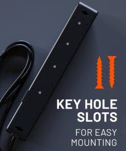 ECHOGEAR VoltSpin Surge Protector Power Strip with Rotating Outlets, Flat Plug, Long Cord, & Mounting Holes - Power Strip with Heavy Duty Surge Supression Plus Built-in Cable Management Single - Black 33 61ttPC4FOzL