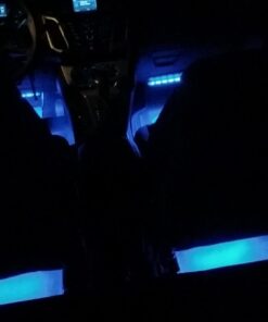 LEDGlow 4pc Blue LED Interior Footwell Underdash Neon Lighting Kit for Cars & Trucks - 7 Unique Patterns - Music Mode - 8 Brightness Levels - Auto Illumination - Includes Cigarette Power Adapter 33 61tuptLM9bL 1