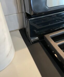 Capparis Kitchen Silicone Stove Counter Gap Cover, Easy Clean Heat Resistant Wide & Long Gap Filler, Seals Spills Between Counter, Stovetop, Oven, Washer & Dryer, Set of 2 (25 Inches, Black) 25 Inches 39 61tv 4RiQhL