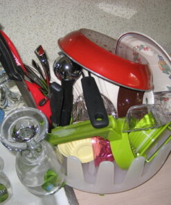 Chef'n Plastic 401-281-004 DishGarden Dish Rack, 14 x 13.25 x 6.5 inches, White/Green 32 61tvZCOCgdL