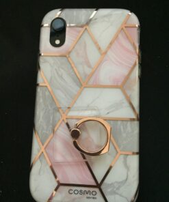 i-Blason Cosmo Full-Body Bumper Case with Built-in Screen Protector for iPhone XR 2018 Release, Pink Marble, 6.1" 52 61twgYWuyxL