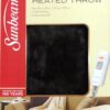 Sunbeam Luxurious Micro Plush Heated Throw Blanket with 3 Heat Settings Digital Control and Auto-Off - Dark Brown 24 61txZT4geYL