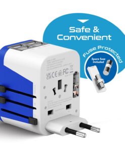Ceptics Universal Travel Adapter Plug World Power W/ 4 USB Ports - Charge Cell Phones, Smart Watches, iPhones - For International Europe, China, UK, UAE, Australia - Type A, C, G, I 1 Pack World Adapter W/USB 33 61txldzFhpL