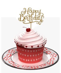 10 Gold Glittery Happy Birthday Cake Toppers. Sparkling Gold Glittery Birthday Cupcake Picks. Cake Smash Birthday Party Decorations, Candle Alternative Set Of 10. By Premium Disposables. 20 61tymukCztL