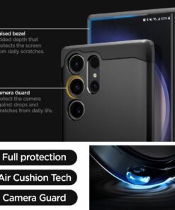 Spigen Tough Armor Designed for Galaxy S23 Ultra Case (2023) - Black 42 61tzj kr0cL