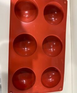 BAKER DEPOT 6 Holes Hot Chocolate Bomb Mold Dome Silicone Mould For Chocolate Cake Jelly Pudding Handmade Soap Round Shape Circle Cake Moulds Dia: 2 1/2 inches, Set of 2 37 61u19zeivoL
