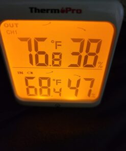 ThermoPro TP63B Indoor Outdoor Thermometer Wireless Hygrometer, 500FT Inside Outside Thermometer, Remote Temperature Monitor with Cold-Resistant Sensor, Outdoor Thermometers for Patio Home Greenhouse 32 61u1eZ0F9uL