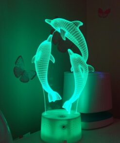 FULLOSUN Night Light for Kids Ocean Dolphin 3D Night Light Porpoise Bedside Lamp with Remote Control 16 Color Changing Xmas Halloween Birthday Gift for Child Baby Girl 34 61u2USZkVL