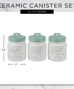 DII Kitchen Accessories Collection Ceramics, Cookie Jar, Aqua 27 61u4s 6NdSL