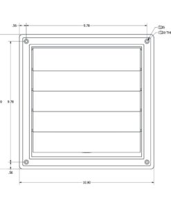Lambro Industries, Inc.-8" White Plastic Louver Vent (Price Per Piece). Item #363W, outside dimensions are 10.875" x 10.875". 12 61u8JL5bgGL