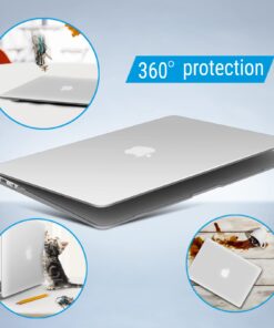 IBENZER Compatible with Old Version MacBook Air 13 Inch Case (2010-2017 Release). Models: A1466 / A1369, Plastic Hard Shell Case with Keyboard Cover for Mac Air 13, Clear, A13CL+1 For Macbook Air 13'' A1466/A1369 44 61u9NN36NyL