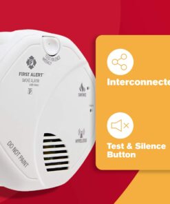 First Alert SA511CN2-3ST Wireless Interconnected Smoke Alarm with Voice Location, Battery Operated, Pack of 2 , WHITE 2-Pack 12 61uANJyz9YL